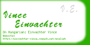 vince einvachter business card